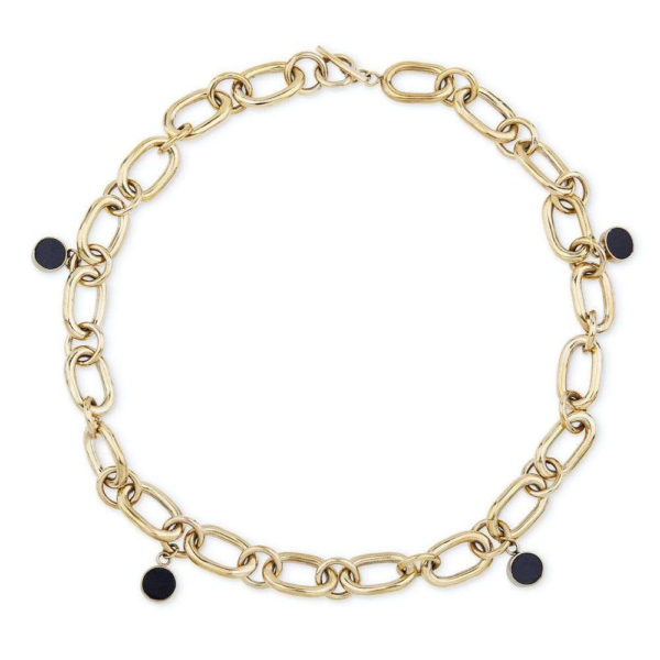 Asembo Gold Plated Chain Link Charm Necklace